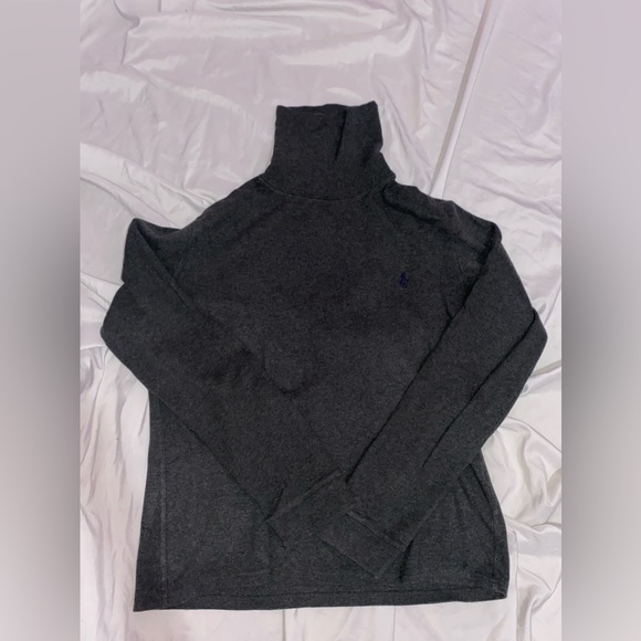 Dark Grey Polo Ralph Lauren Turtleneck Long Sleeve - Picture 1 of 4